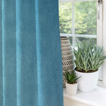 Laden Sie das Bild in den Galerie-Viewer, McAlister Textiles Matt Duck Egg Blue Velvet Curtains Tailored Curtains