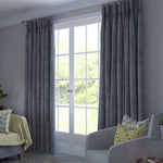 Laden Sie das Bild in den Galerie-Viewer, McAlister Textiles Matt Soft Silver Velvet Curtains Tailored Curtains