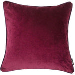 Laden Sie das Bild in den Galerie-Viewer, McAlister Textiles Matt Wine Red Contrast Piped Velvet Cushion Cushions and Covers