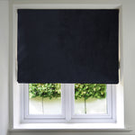 Laden Sie das Bild in den Galerie-Viewer, McAlister Textiles Matt Black Velvet Roman Blind Roman Blinds