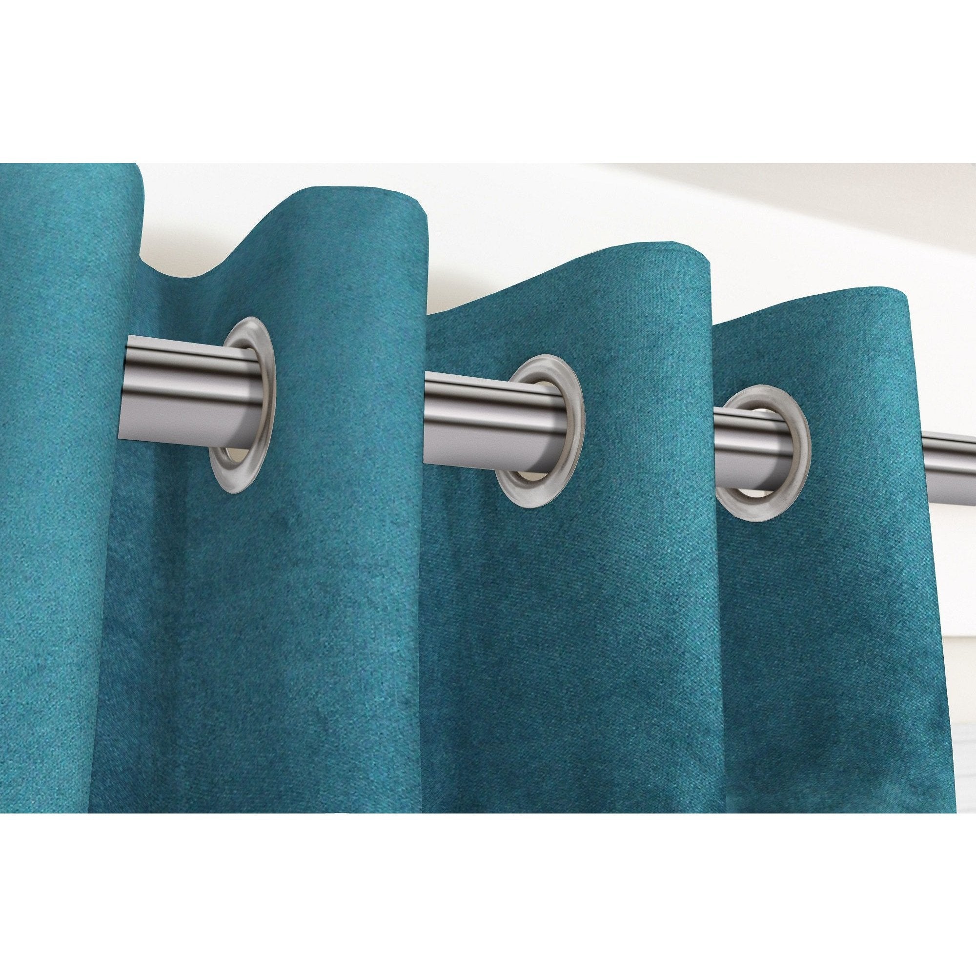 McAlister Textiles Matt Blue Teal Velvet Curtains Tailored Curtains 