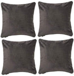 Laden Sie das Bild in den Galerie-Viewer, McAlister Textiles Matt Charcoal Grey Velvet 43cm x 43cm Contrast Piped Cushion Sets Cushions and Covers 
