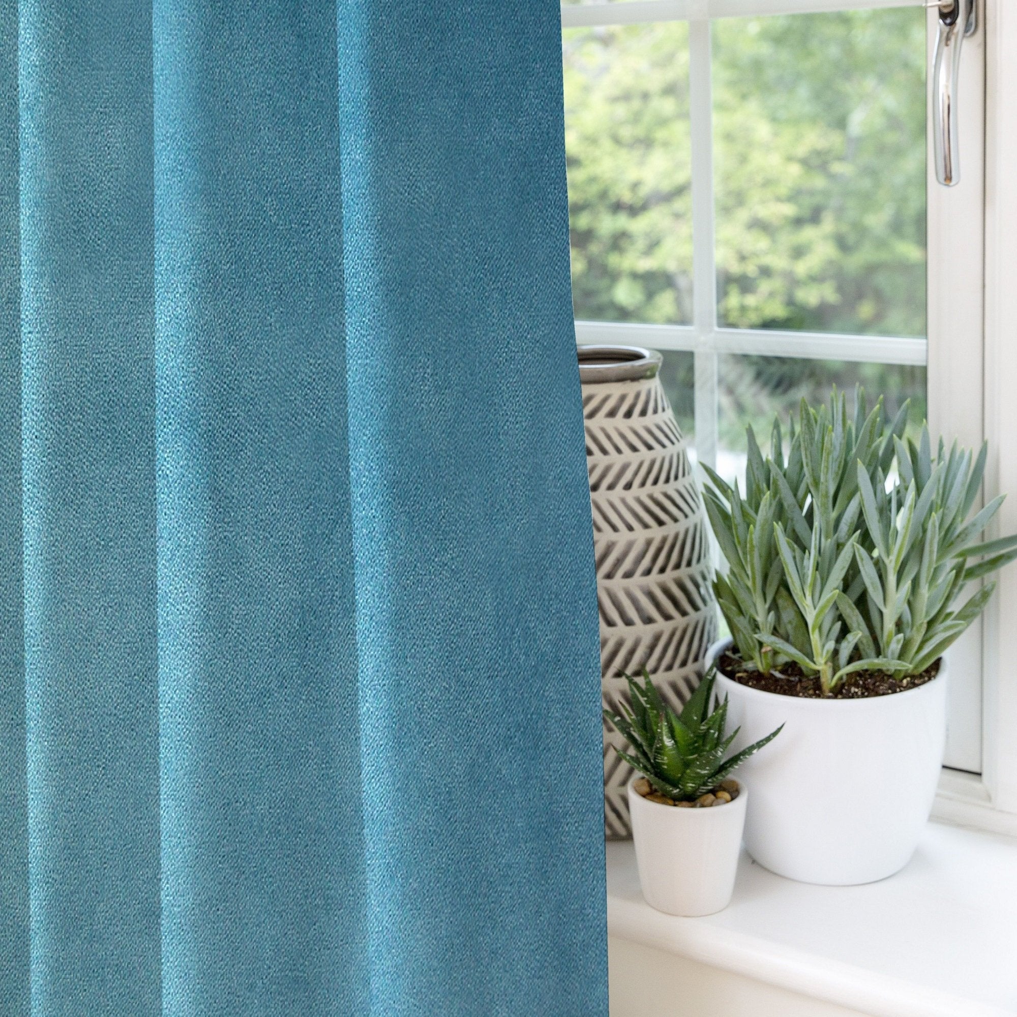 McAlister Textiles Matt Duck Egg Blue Velvet Curtains Tailored Curtains 