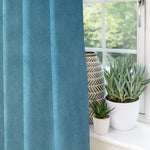 Laden Sie das Bild in den Galerie-Viewer, McAlister Textiles Matt Duck Egg Blue Velvet Curtains Tailored Curtains 
