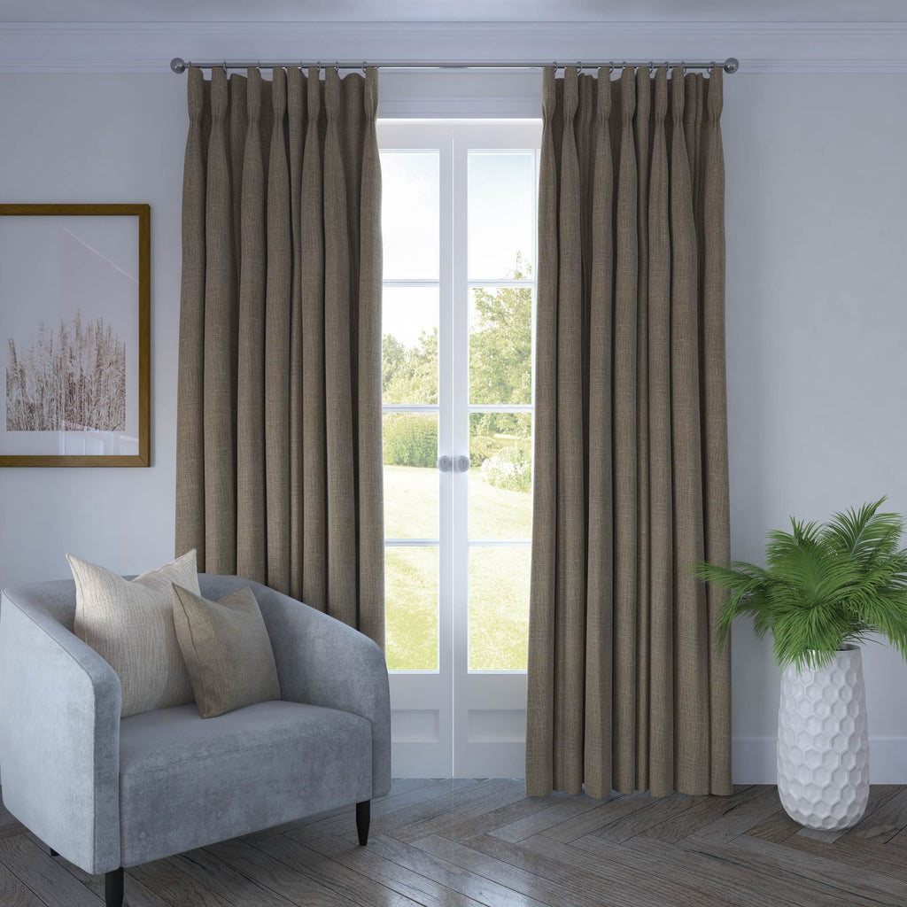 McAlister Textiles Linea Mocha Textured Curtains mws_apo_generated 