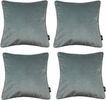 Laden Sie das Bild in den Galerie-Viewer, McAlister Textiles Matt Dove Grey Velvet 43cm x 43cm Piped Cushion Sets Cushions and Covers 
