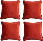 Laden Sie das Bild in den Galerie-Viewer, McAlister Textiles Matt Rust Red Orange Velvet 43cm x 43cm Piped Cushion Sets Cushions and Covers 
