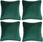 Laden Sie das Bild in den Galerie-Viewer, McAlister Textiles Matt Emerald Green Velvet 43cm x 43cm Piped Cushion Sets Cushions and Covers 
