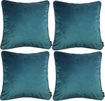 Laden Sie das Bild in den Galerie-Viewer, McAlister Textiles Matt Blue Teal Velvet 43cm x 43cm Piped Cushion Sets Cushions and Covers 
