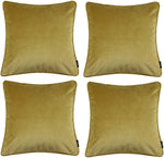 Laden Sie das Bild in den Galerie-Viewer, McAlister Textiles Matt Ochre Yellow Velvet 43cm x 43cm Piped Cushion Sets Cushions and Covers 
