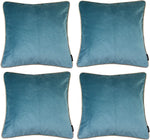 Laden Sie das Bild in den Galerie-Viewer, McAlister Textiles Matt Duck Egg Blue Velvet 43cm x 43cm Contrast Piped Cushion Sets Cushions and Covers 
