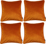 Laden Sie das Bild in den Galerie-Viewer, McAlister Textiles Matt Burnt Orange Velvet 43cm x 43cm Piped Cushion Sets Cushions and Covers 
