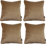 Laden Sie das Bild in den Galerie-Viewer, McAlister Textiles Matt Caramel Gold Velvet 43cm x 43cm Piped Cushion Sets Cushions and Covers 
