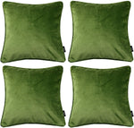 Laden Sie das Bild in den Galerie-Viewer, McAlister Textiles Matt Fern Green Velvet 43cm x 43cm Piped Cushion Sets Cushions and Covers 
