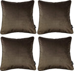 Laden Sie das Bild in den Galerie-Viewer, McAlister Textiles Matt Mocha Brown Velvet 43cm x 43cm Piped Cushion Sets Cushions and Covers 
