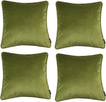 Laden Sie das Bild in den Galerie-Viewer, McAlister Textiles Matt Lime Green Velvet 43cm x 43cm Piped Cushion Sets Cushions and Covers 
