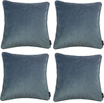 Laden Sie das Bild in den Galerie-Viewer, McAlister Textiles Matt Petrol Blue Velvet 43cm x 43cm Piped Cushion Sets Cushions and Covers 
