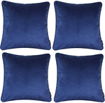 Laden Sie das Bild in den Galerie-Viewer, McAlister Textiles Matt Navy Blue Velvet 43cm x 43cm Piped Cushion Sets Cushions and Covers 
