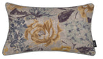 Laden Sie das Bild in den Galerie-Viewer, McAlister Textiles Blooma Blue, Grey and Ochre Floral Cushion Cushions and Covers 
