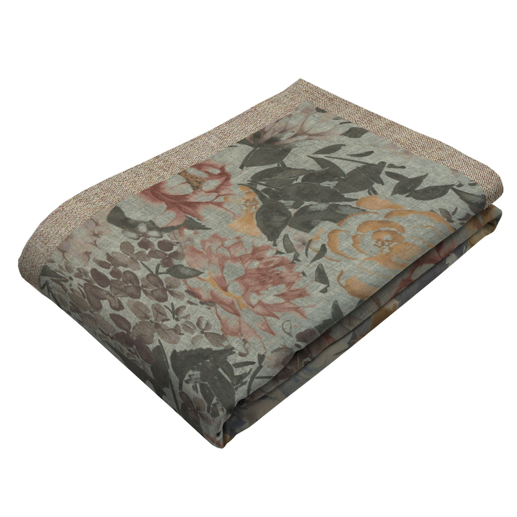 McAlister Textiles Blooma Green, Pink and Ochre Floral Throw Blanket & Runners Throws and Runners 