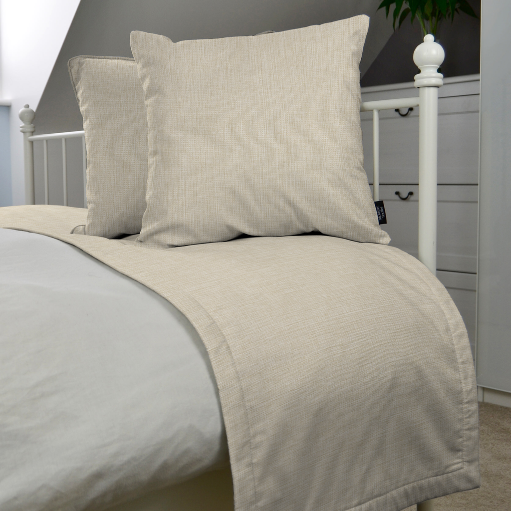 McAlister Textiles Capri Natural Bed Runners Throws and Runners 