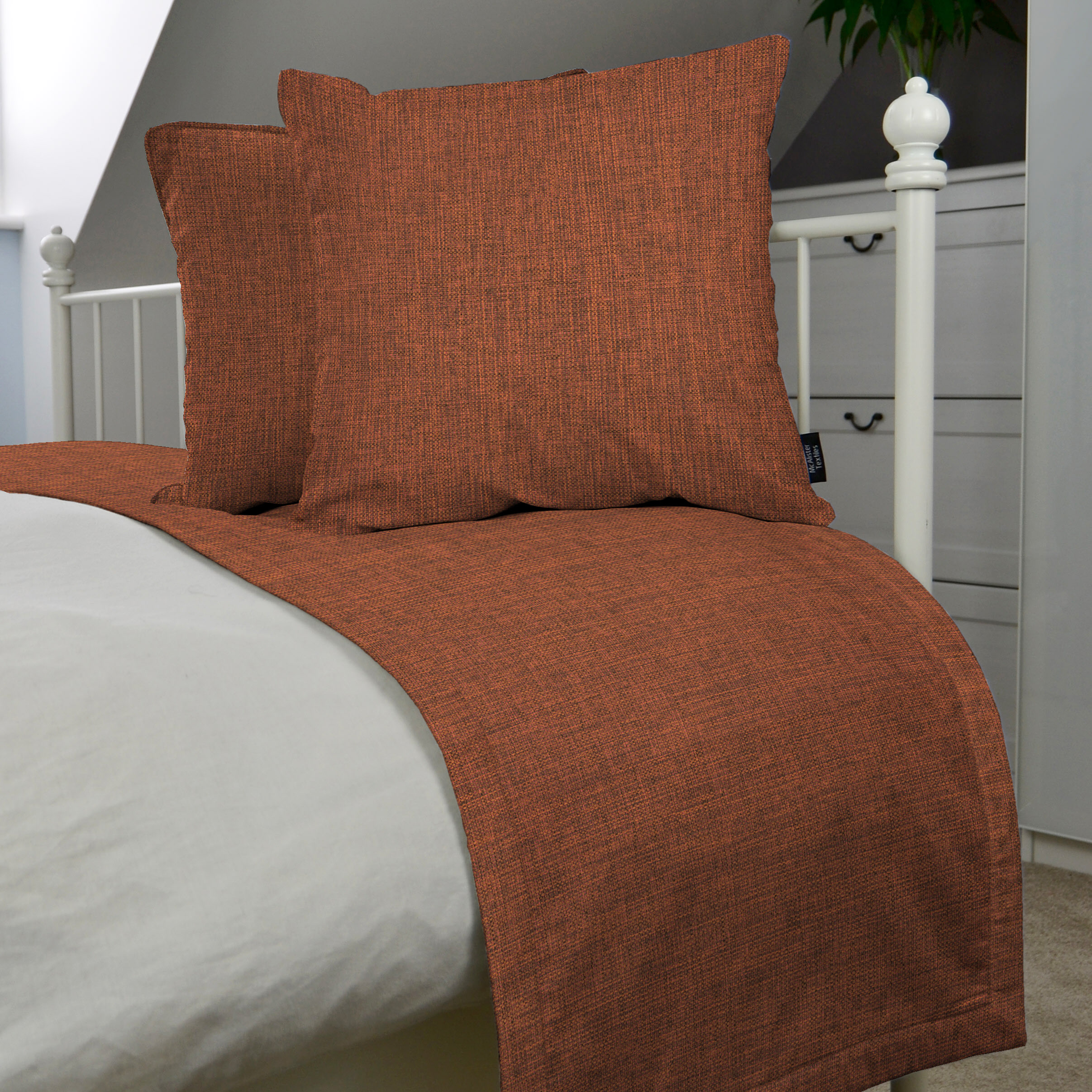 McAlister Textiles Capri Terracotta Bed Runners Throws and Runners 