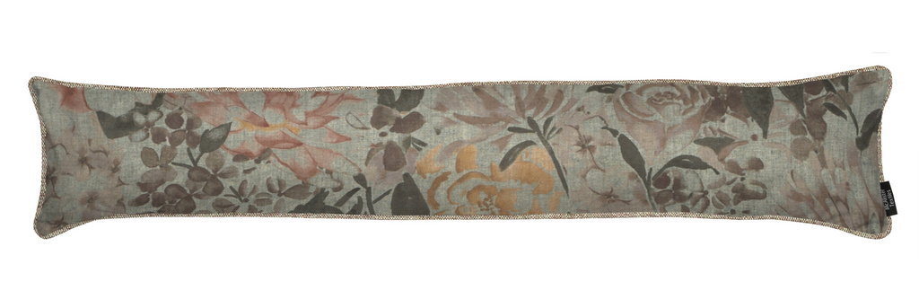 McAlister Textiles Blooma Green Pink and Ochre Floral Draught Excluder Draught Excluders 