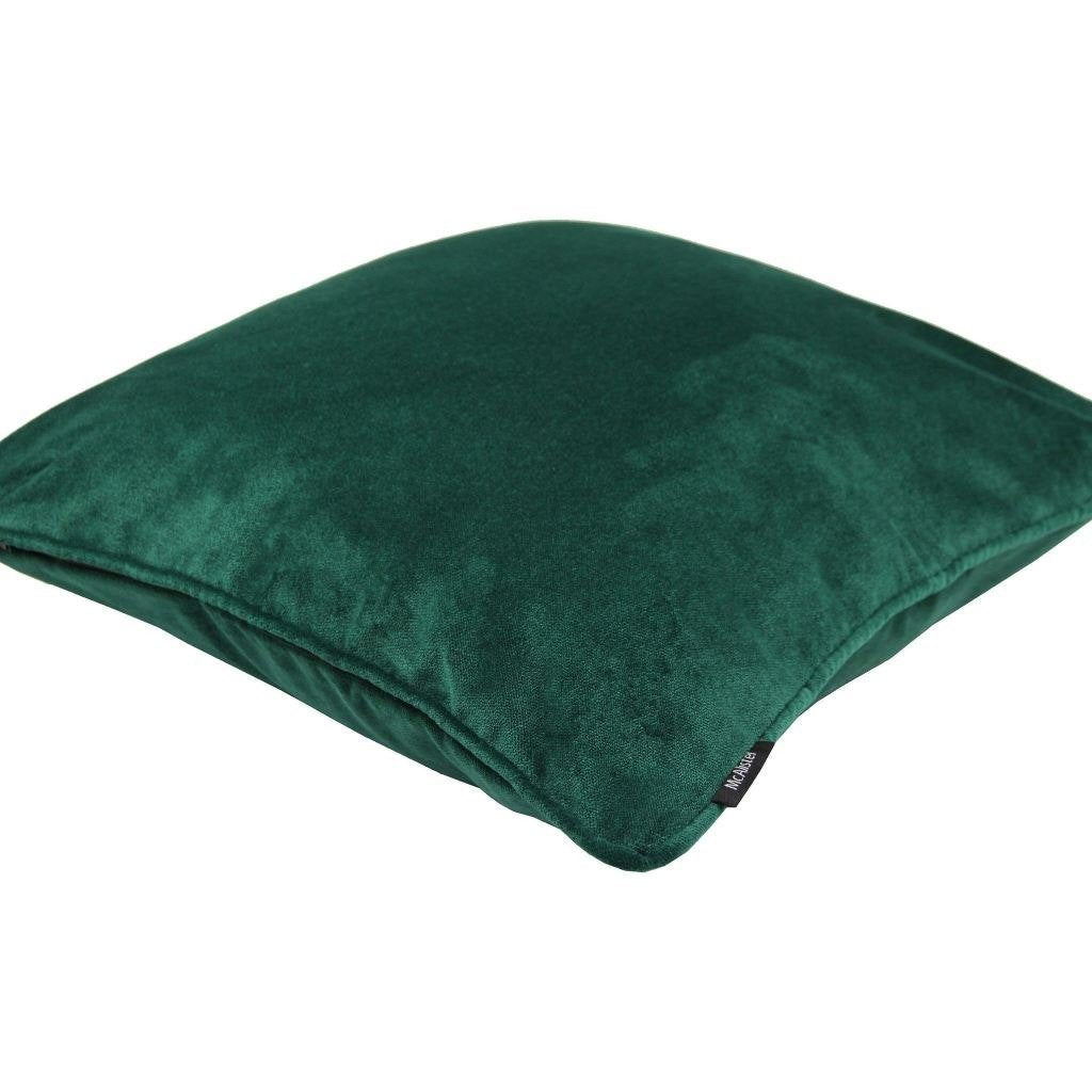 McAlister Textiles Matt Emerald Green Piped Velvet Cushion Cushions and Covers 