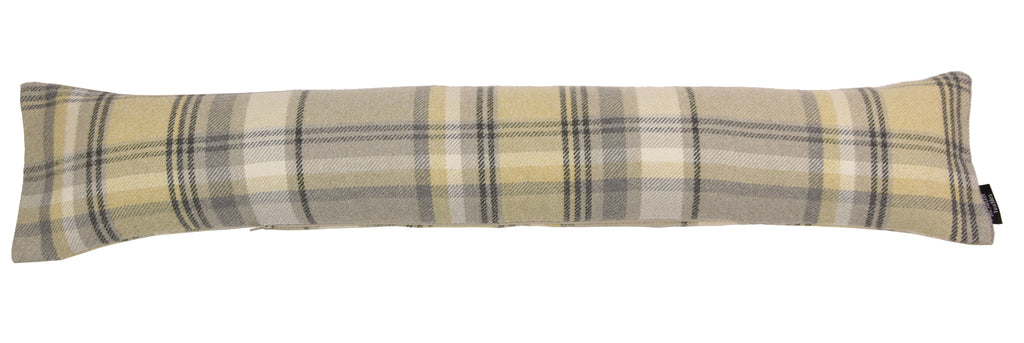 McAlister Textiles Heritage Yellow + Grey Tartan Draught Excluder Draught Excluders 