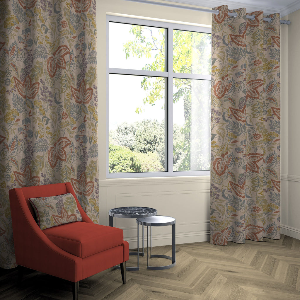 McAlister Textiles Florista Terracotta, Sage Green and Blue Floral Curtains mw_product_option_cloned 