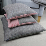 Laden Sie das Bild in den Galerie-Viewer, McAlister Textiles Lewis Tweed Cushion Grey Heather and Pink Cushions and Covers 
