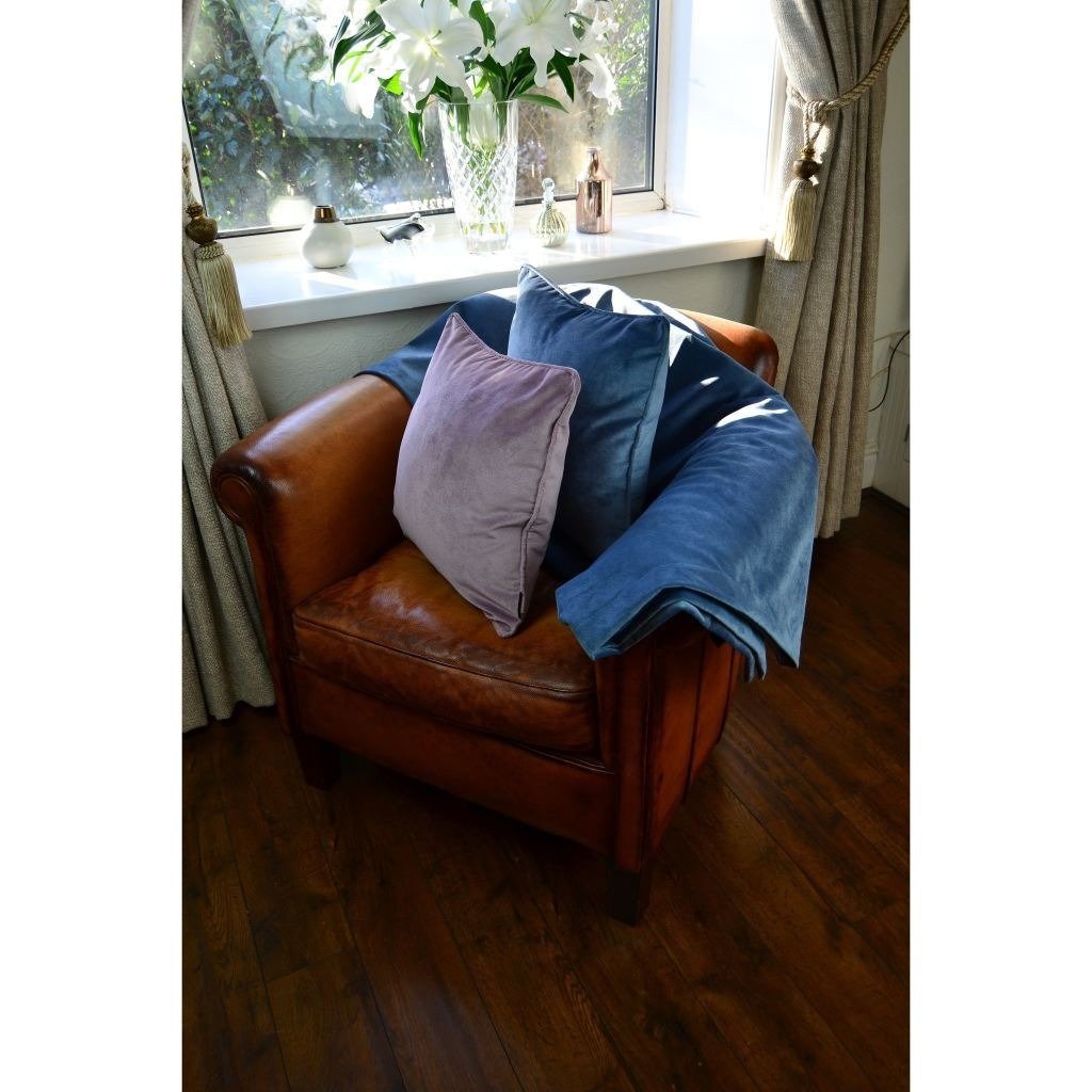 McAlister Textiles Matt Petrol Blue Piped Velvet Cushion Cushions and Covers 