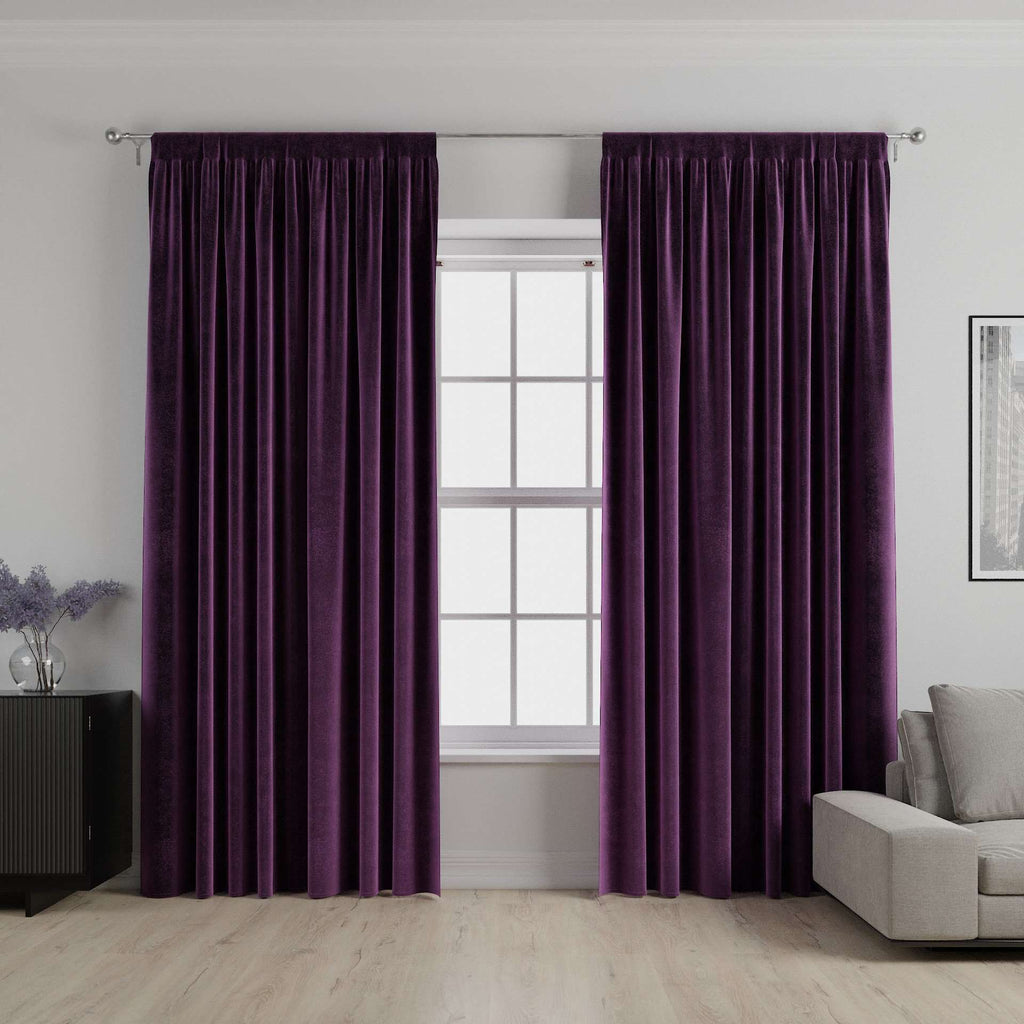 McAlister Textiles Matt Aubergine Purple Velvet Curtains mws_apo_generated 