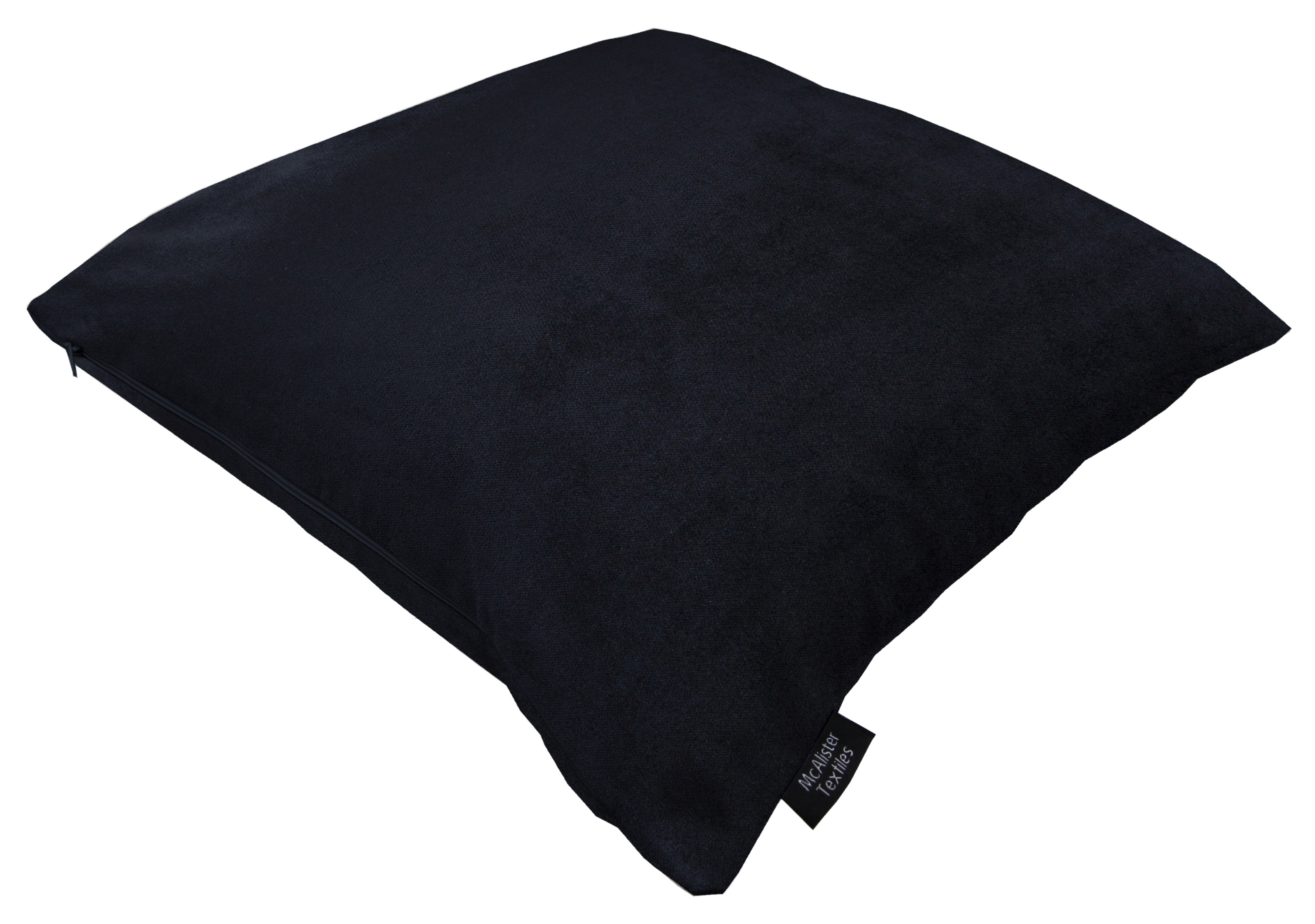 McAlister Textiles Matt Black Velvet Modern Look Plain Cushion Cushions and Covers 