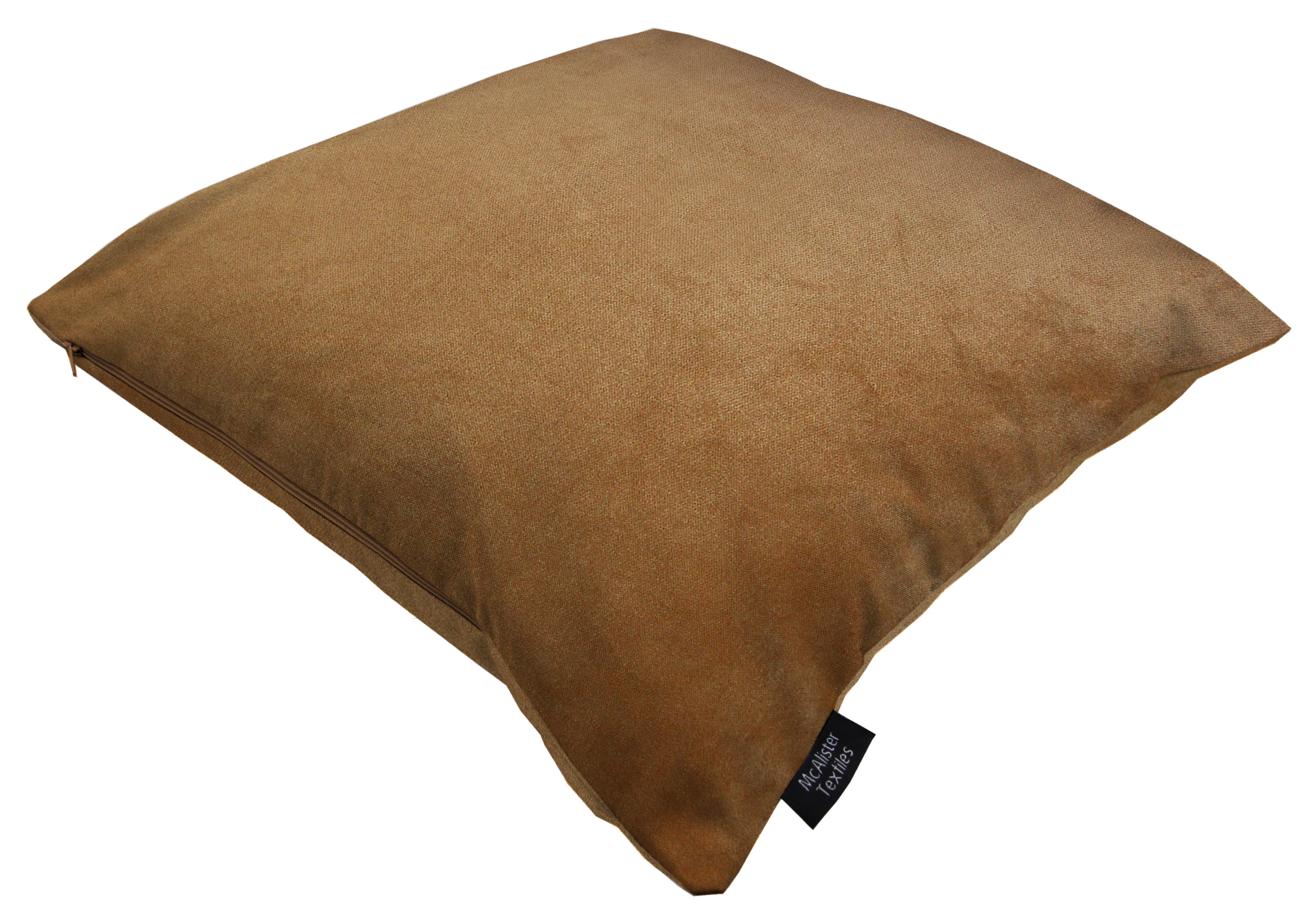 McAlister Textiles Matt Caramel Velvet Modern Look Plain Cushion Cushions and Covers 