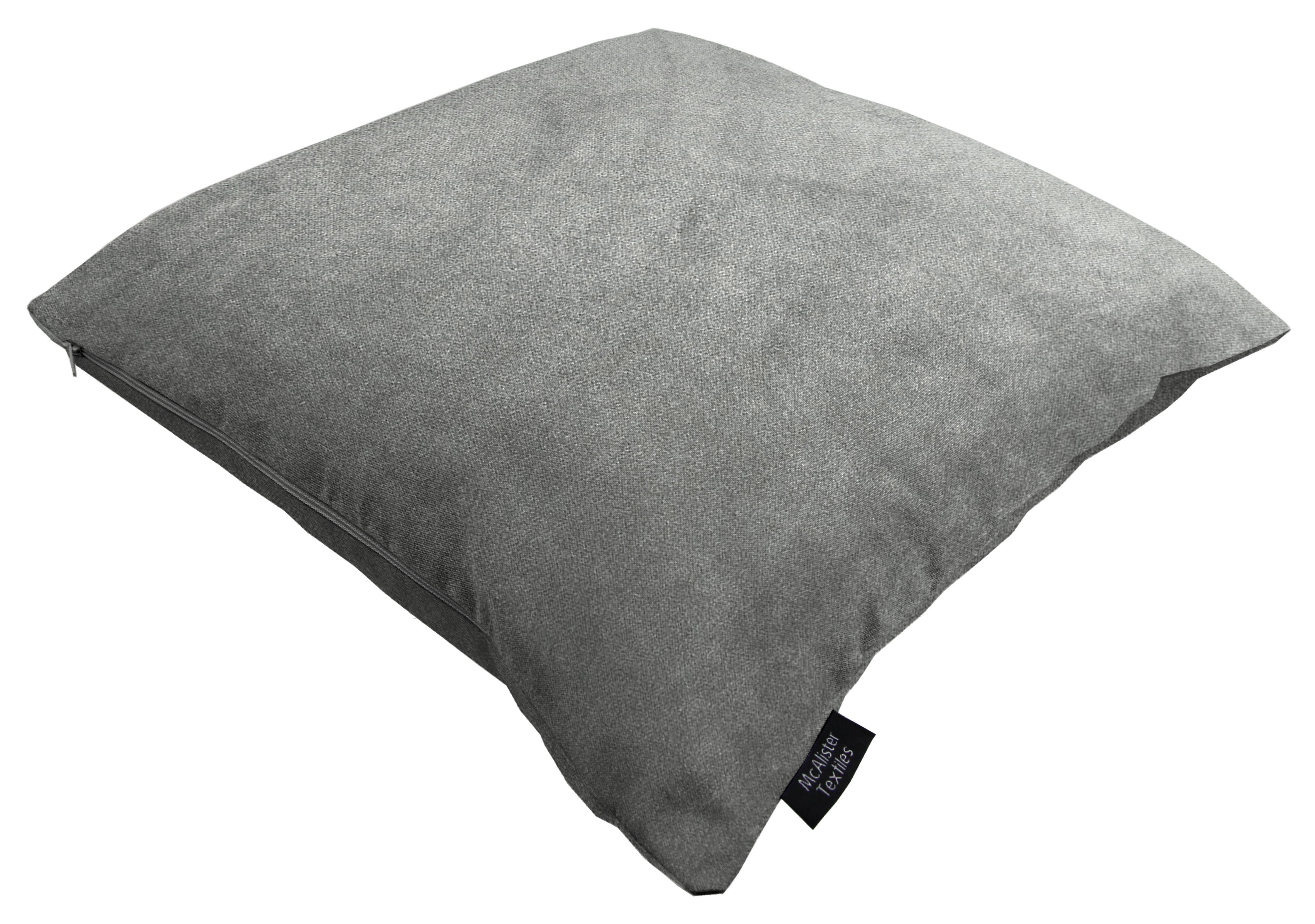 McAlister Textiles Matt Silver Grey Velvet Modern Look Plain Cushion Cushions and Covers 