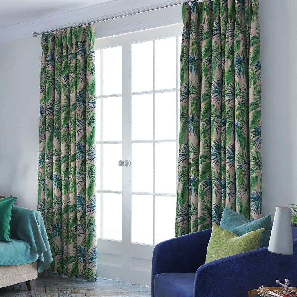 McAlister Textiles Palm Leaf New Printed Velvet Curtains mws_apo_generated 