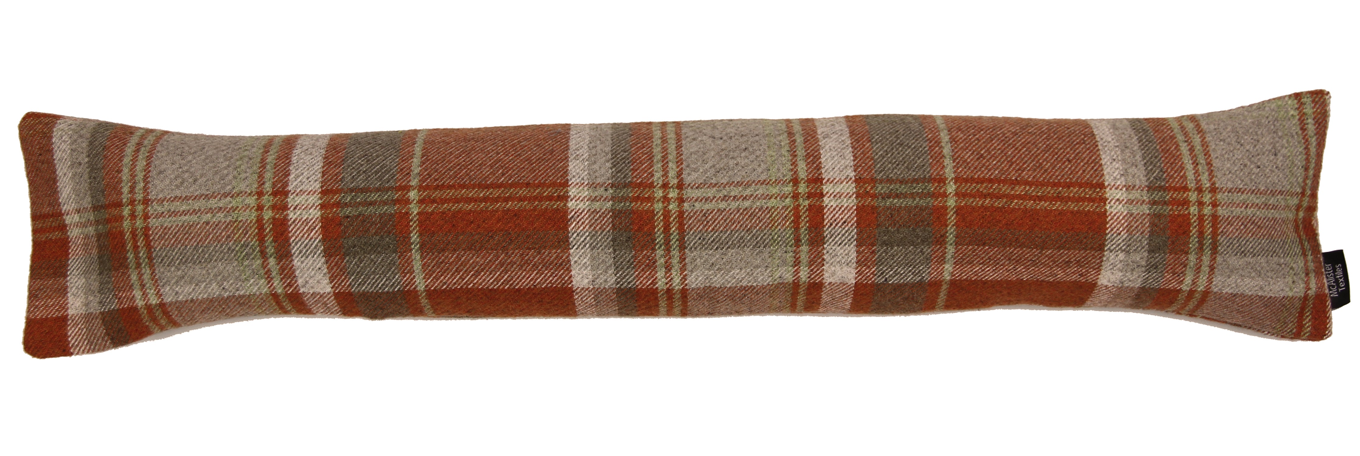 McAlister Textiles Heritage Burnt Orange + Grey Tartan Draught Excluder Draught Excluders 