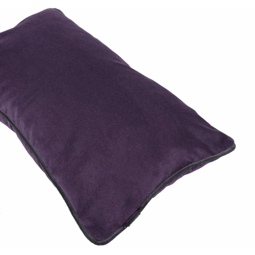 McAlister Textiles Matt Aubergine Purple Piped Velvet Cushion Cushions and Covers 