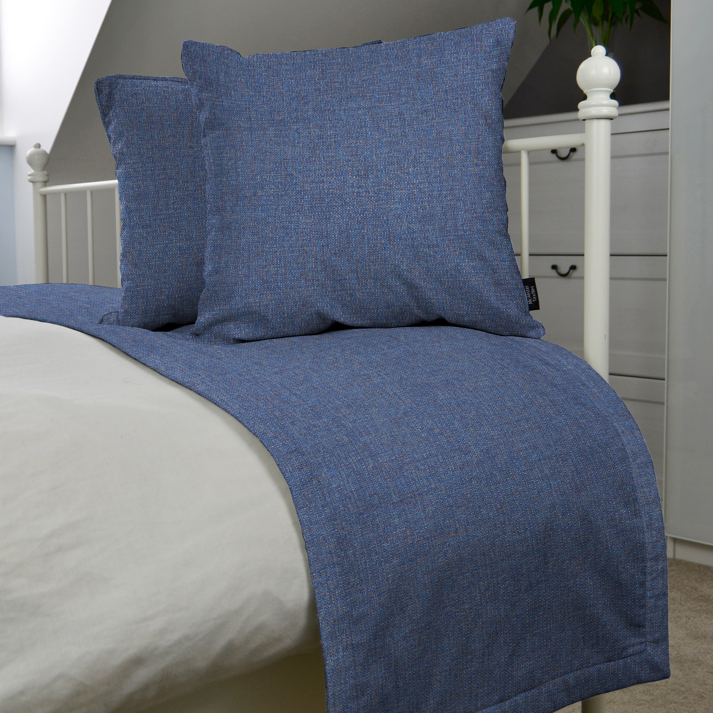 McAlister Textiles Roma Blue Bed Runners Throws and Runners 