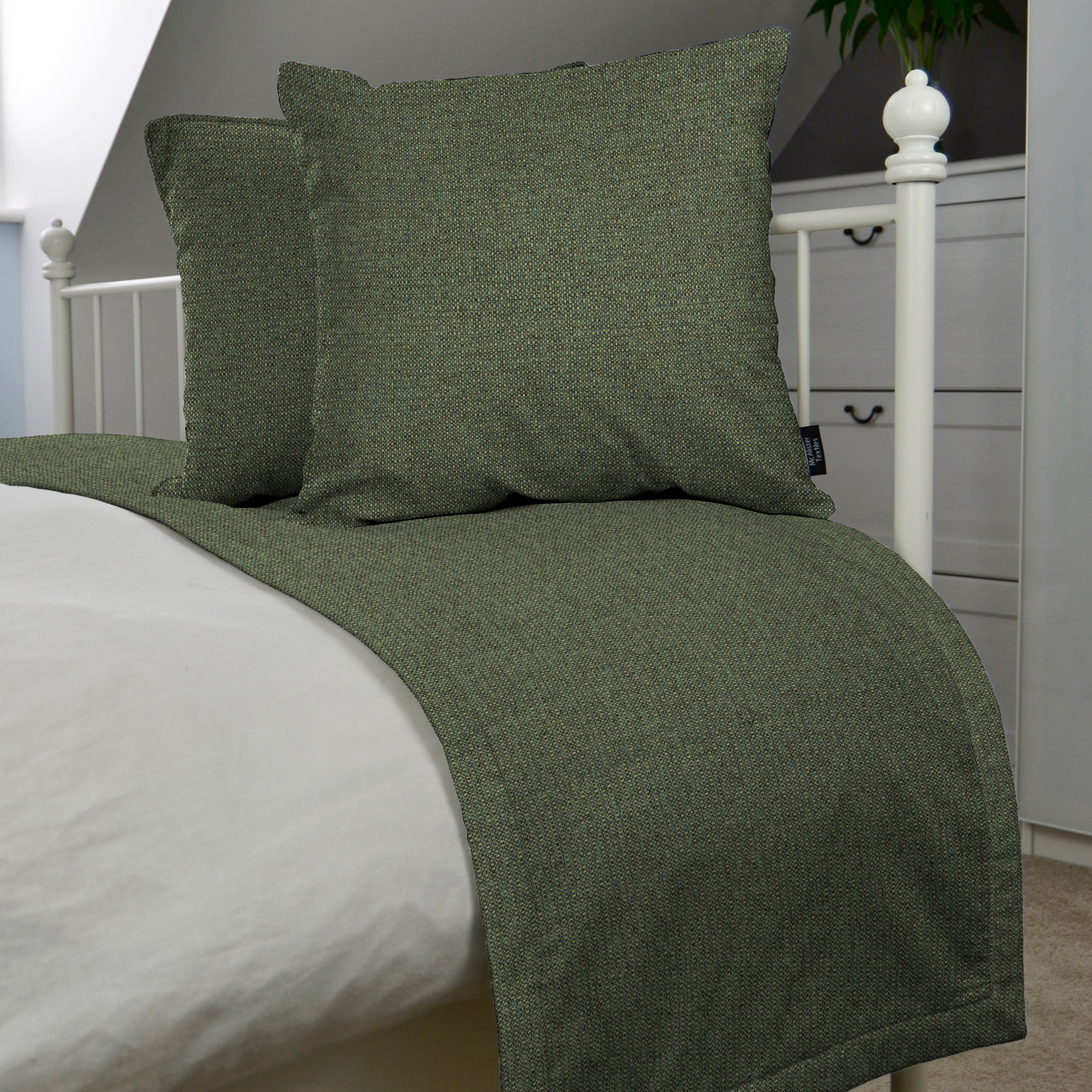 McAlister Textiles Roma Green Bed Runners Throws and Runners 