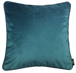 Laden Sie das Bild in den Galerie-Viewer, McAlister Textiles Matt Blue Teal Velvet 43cm x 43cm Piped Cushion Sets Cushions and Covers 
