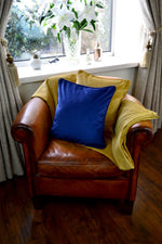 Laden Sie das Bild in den Galerie-Viewer, McAlister Textiles Matt Ochre Yellow Velvet 43cm x 43cm Piped Cushion Sets Cushions and Covers 
