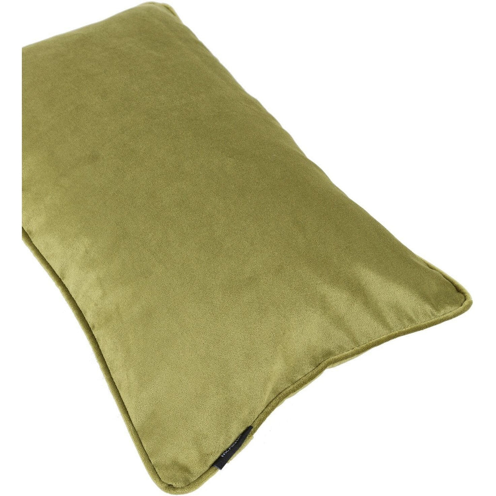 McAlister Textiles Matt Lime Green Piped Velvet Cushion Cushions and Covers 