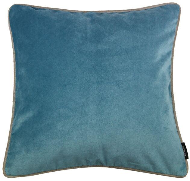 McAlister Textiles Matt Duck Egg Blue Velvet 43cm x 43cm Contrast Piped Cushion Sets Cushions and Covers 