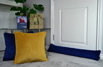 Laden Sie das Bild in den Galerie-Viewer, McAlister Textiles Matt Ochre Yellow Velvet 43cm x 43cm Piped Cushion Sets Cushions and Covers 
