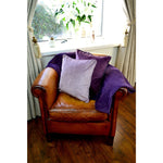 Laden Sie das Bild in den Galerie-Viewer, McAlister Textiles Matt Aubergine Purple Piped Velvet Cushion Cushions and Covers 
