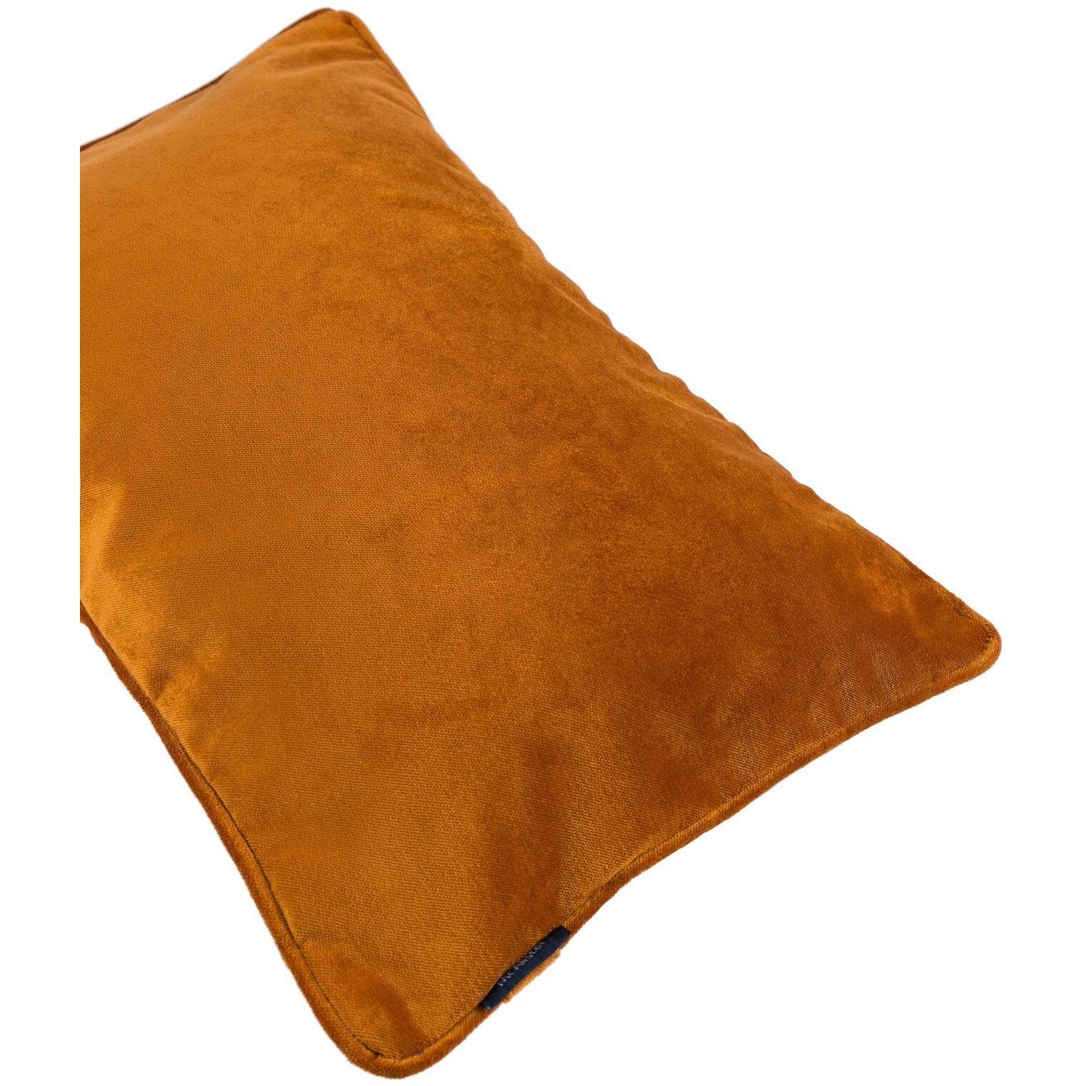 McAlister Textiles Matt Burnt Orange Piped Velvet Cushion Cushions and Covers 