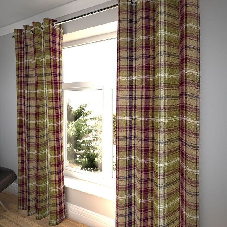 McAlister Textiles Angus Purple + Green Tartan Curtains mws_apo_generated 