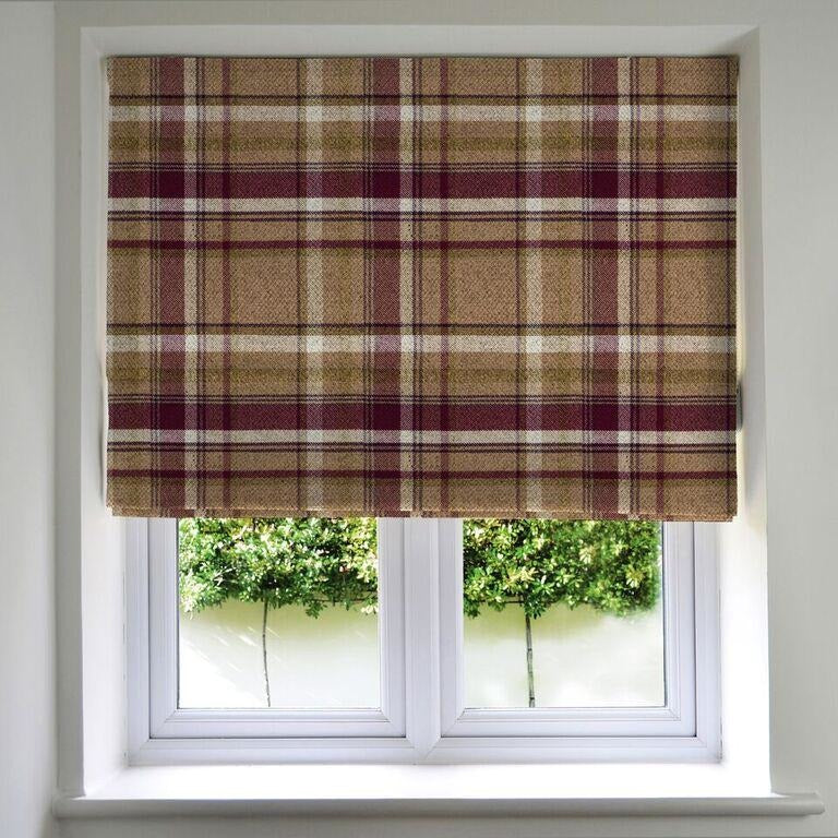 McAlister Textiles Heritage Purple + Green Tartan Roman Blind mws_apo_generated 